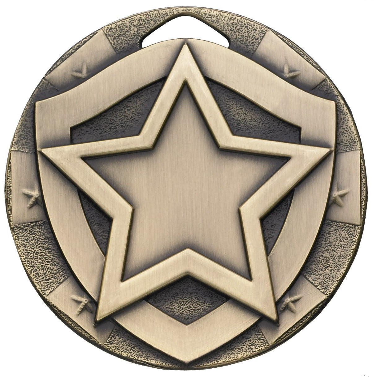 Star Mini Shield Medal 50mm Bronze