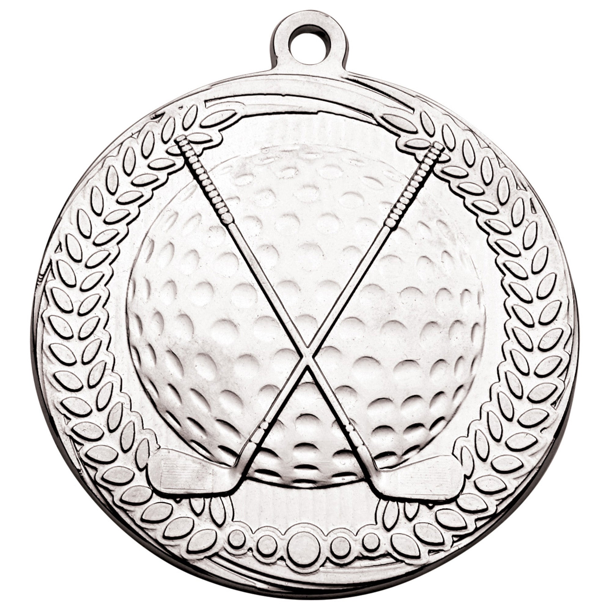 Metal 70mm Silver Golf Medal