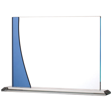 7" Blue Clear Landscape Glass Award
