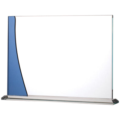 8.25" Blue Clear Landscape Glass Award