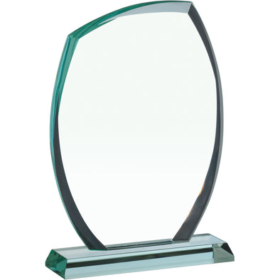 Jade Glass Oval Plaque Award 16.5cm