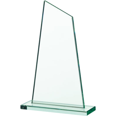 Jade Glass Sail Plaque Award 24cm