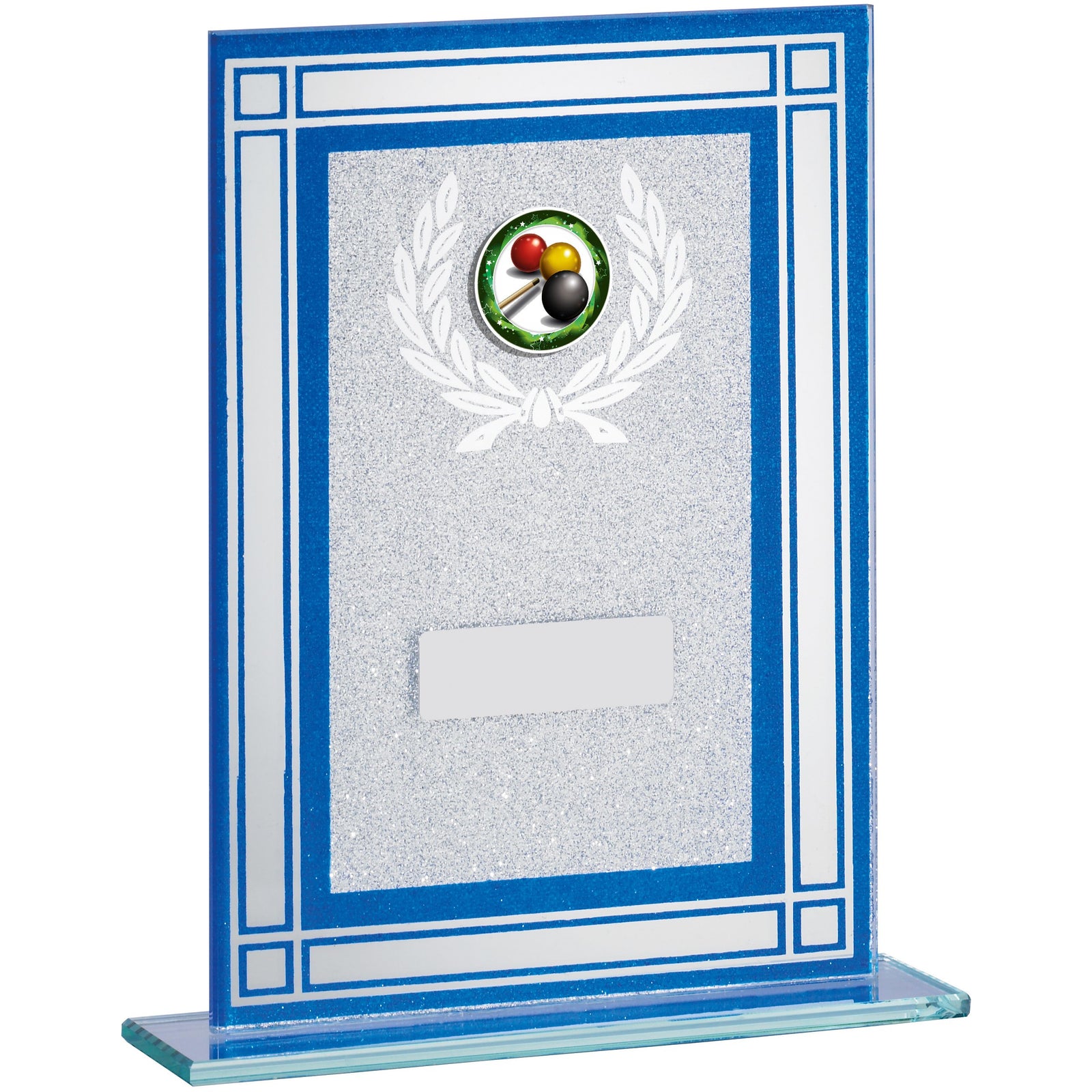 Blue Framed Glass Award with Laurel