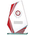 Red Peak Stripe Clear Glass Award with Personalised Plate and 1" Centre