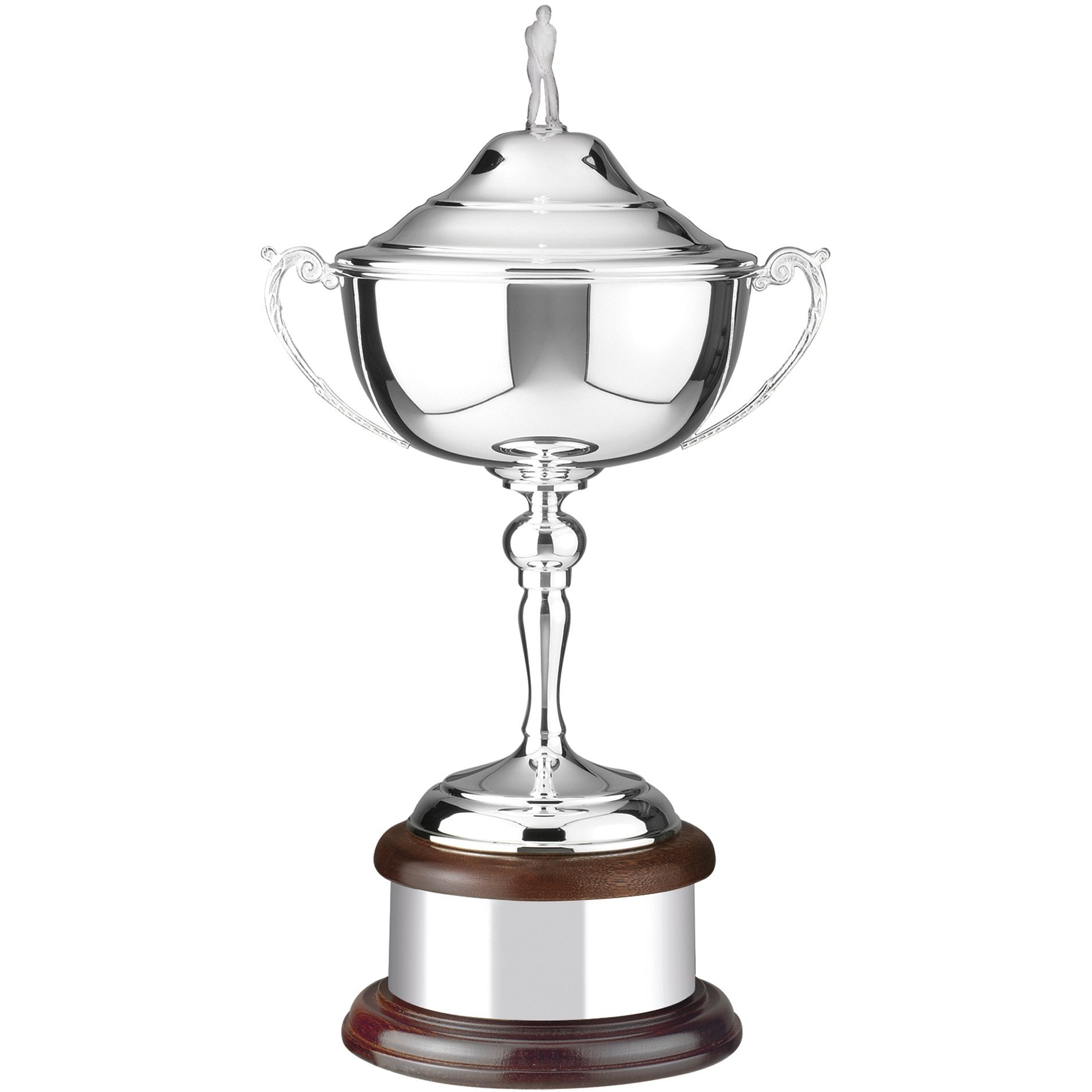 Silver Plated Golf Challenge Premium Trophy Cup with Lid