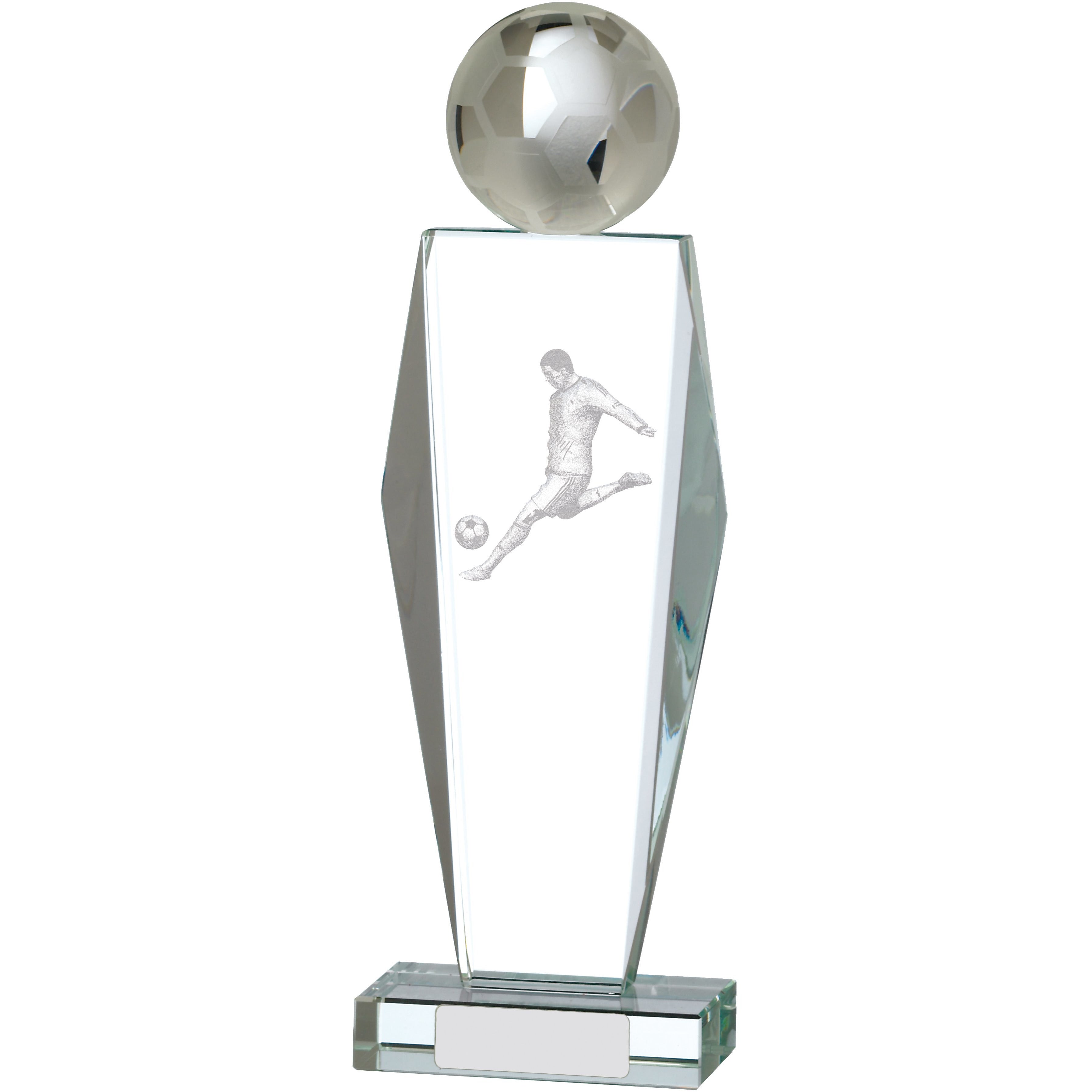 Football Glass Block Award - Striker