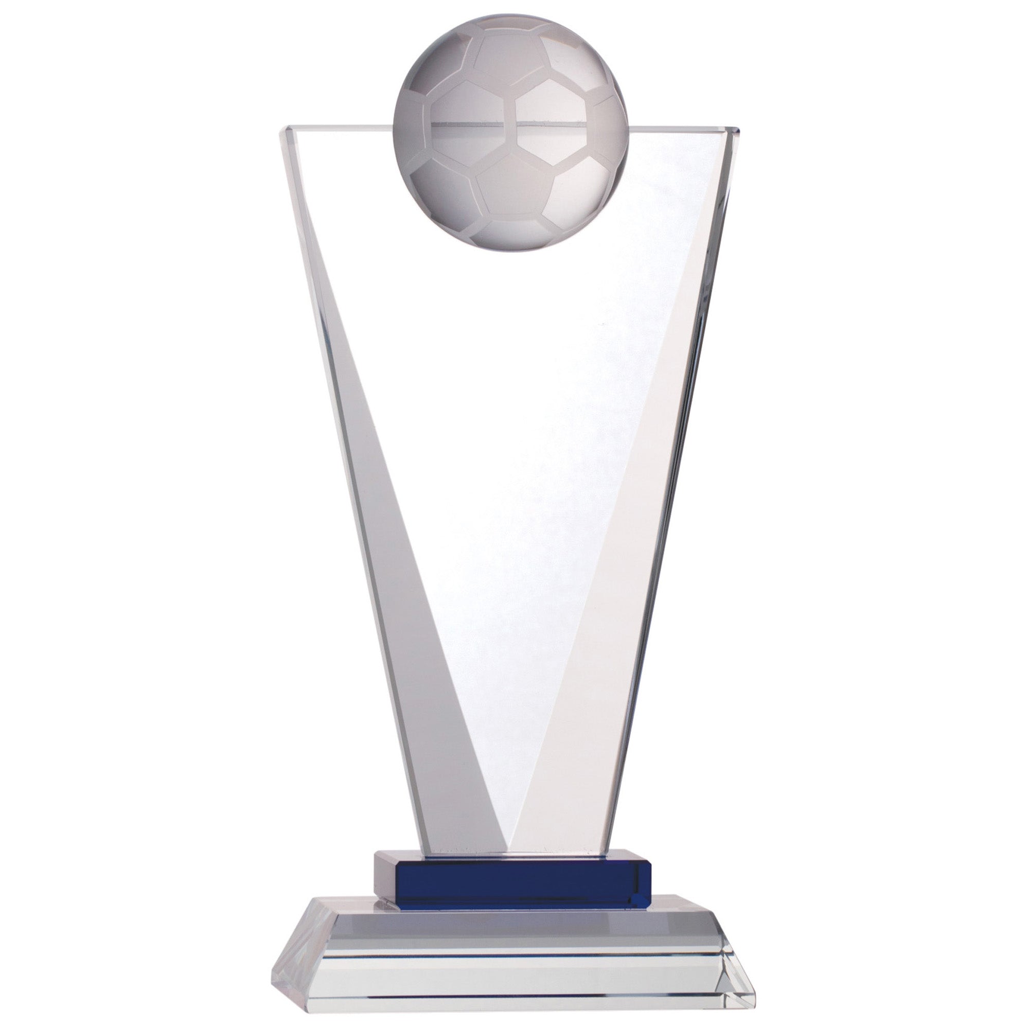 Triangle Football Etched Glass Award