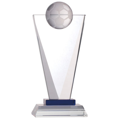 7.25" Triangle Football Etched Glass Award