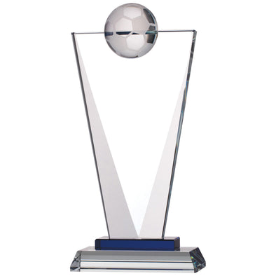 8.75" Triangle Football Etched Glass Award
