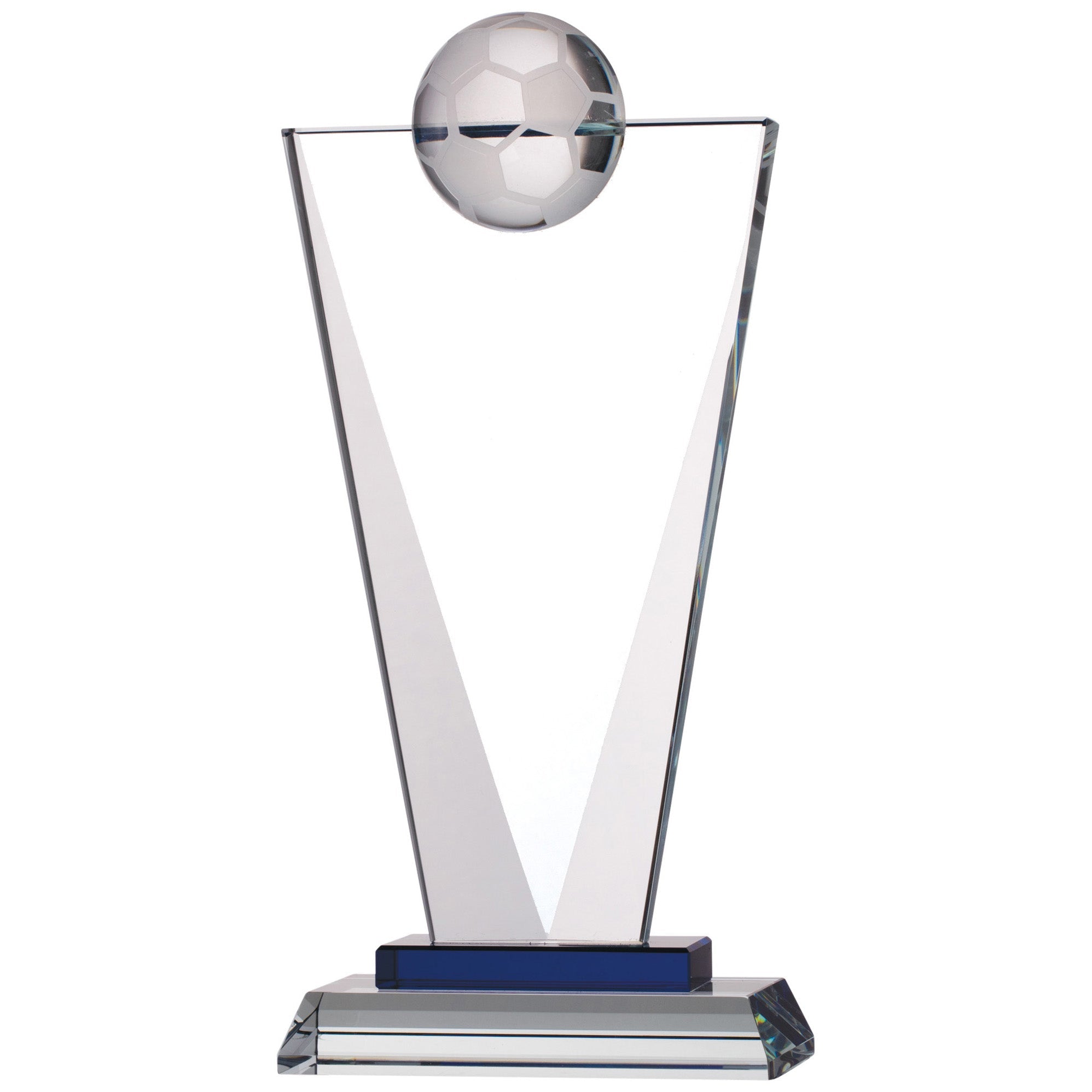 Triangle Football Etched Glass Award