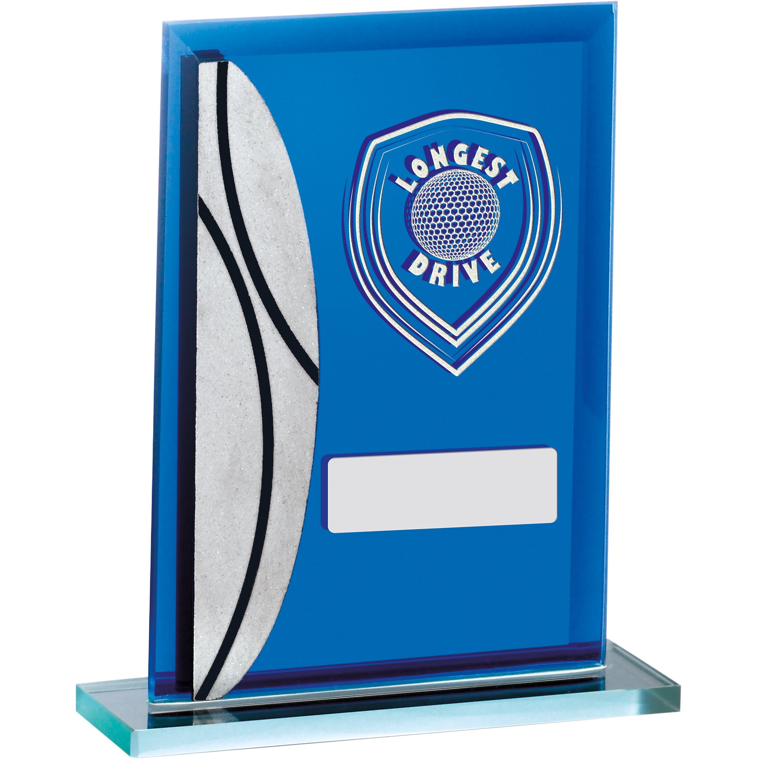 Golf Longest Drive Blue Mirrored Award 15cm