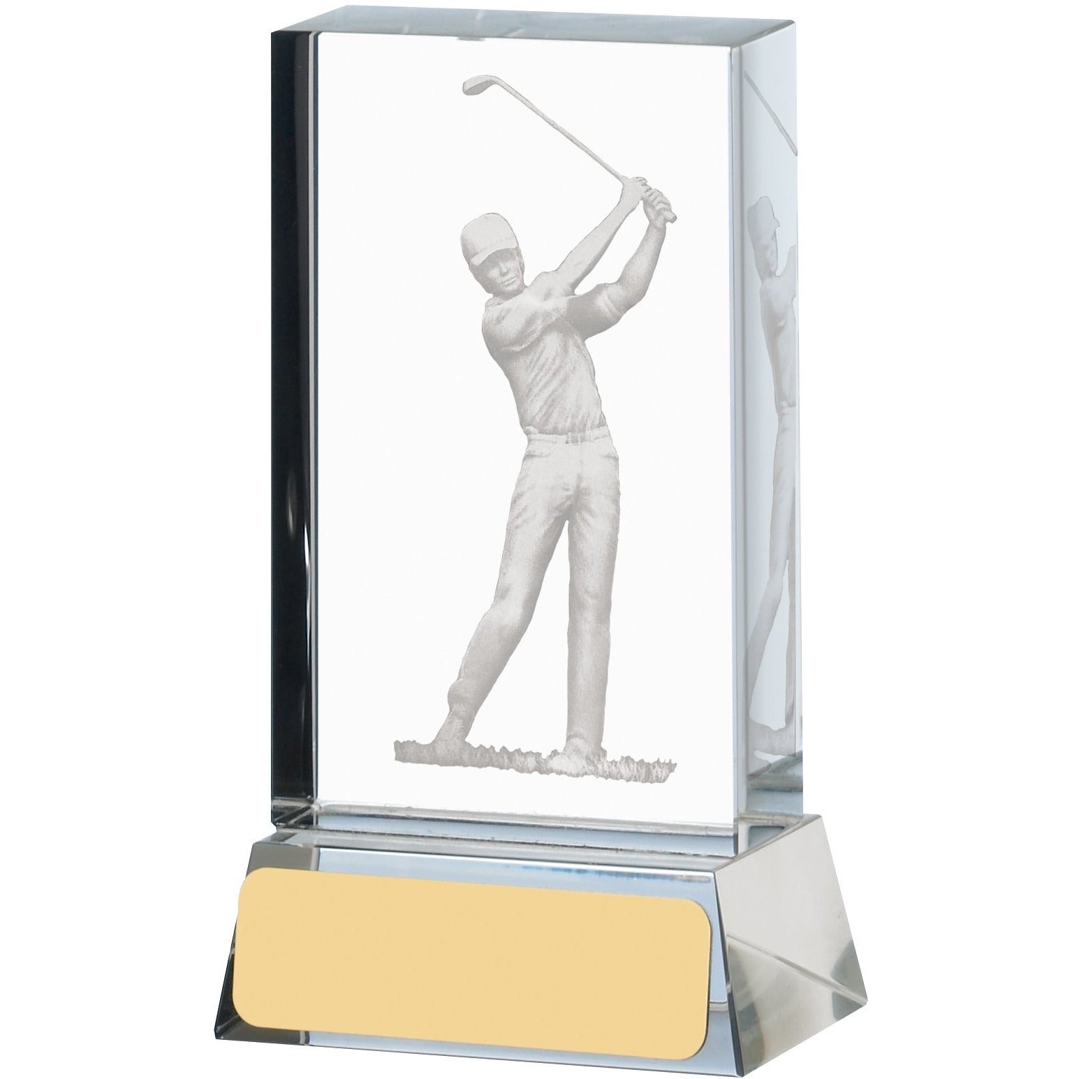 Golf Glass Block Trophy