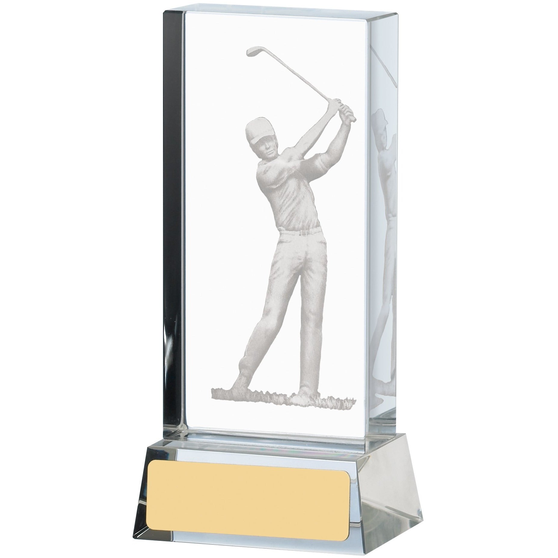 Golf Glass Block Trophy