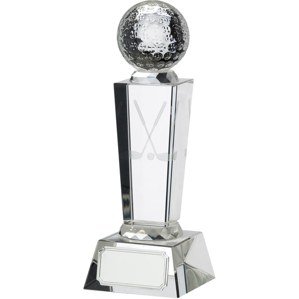 Golf Glass Award With Ball 18.5cm