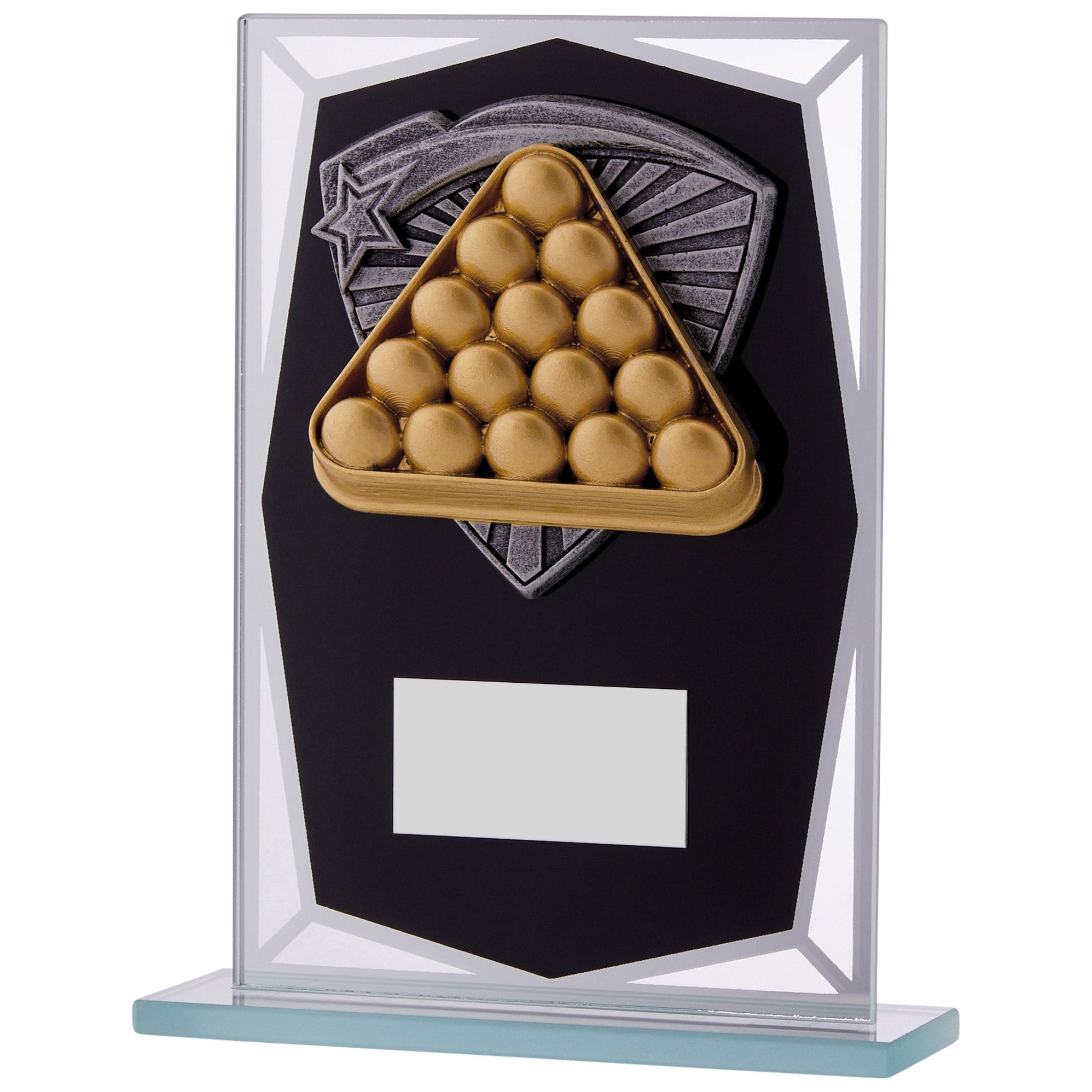 Snooker/Pool Glass Award with Personalised Plaque