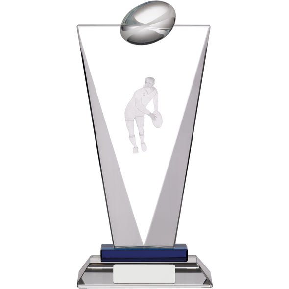 Pinnacle Rugby Glass Award 22cm