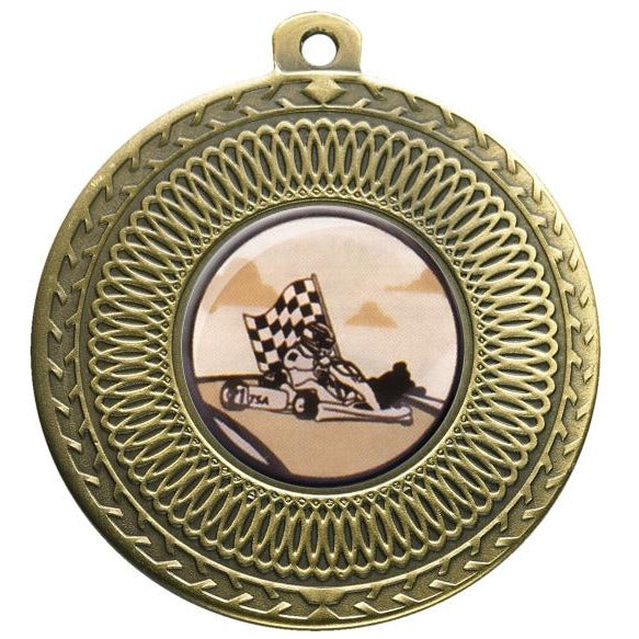 Go Kart Bronze Swirl 50mm Medal