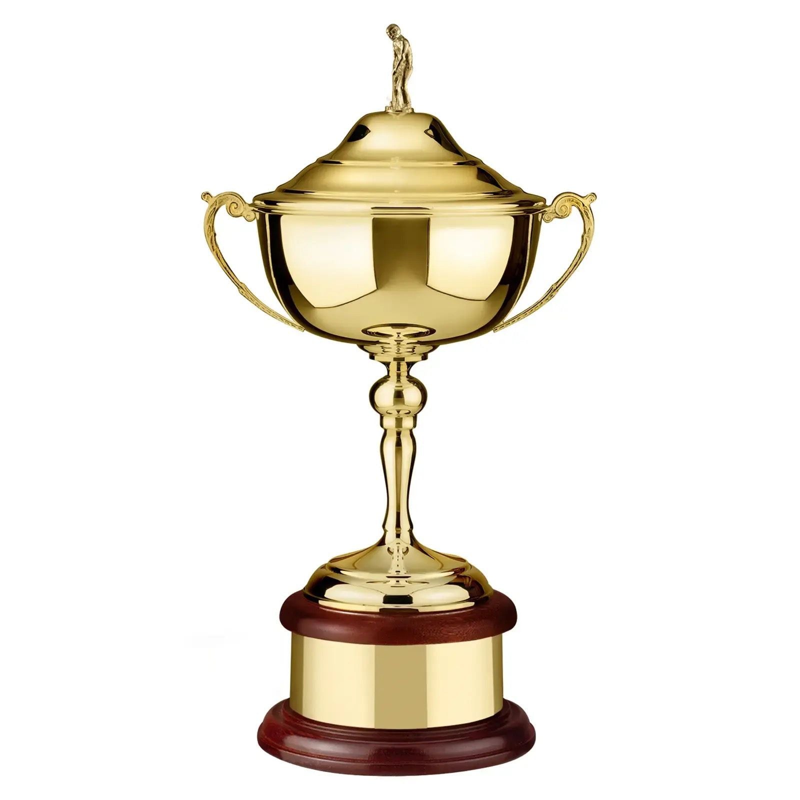 Gold Plated Golf Challenge Premium Trophy Cup with Lid
