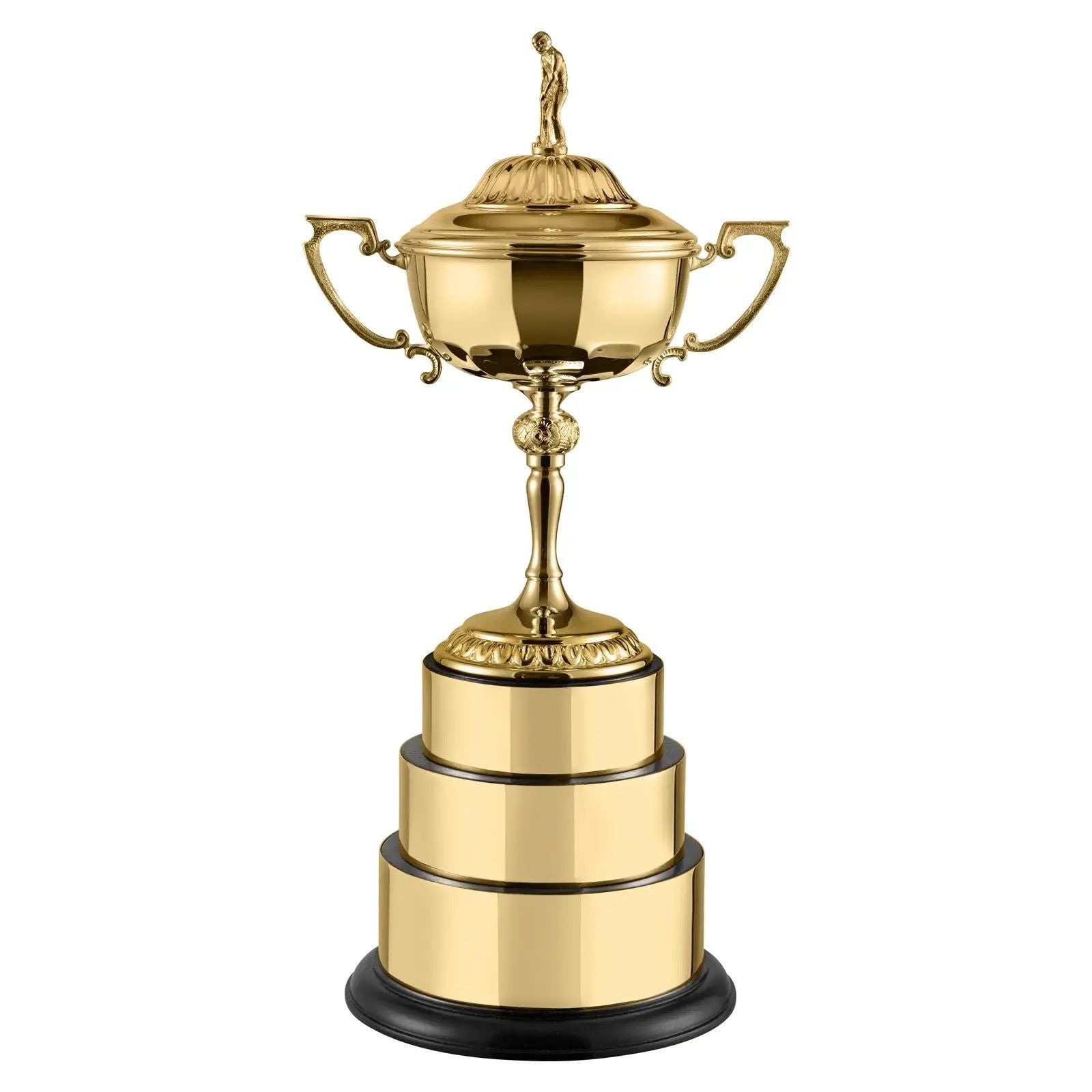 17.5in Gold Plated The Match Play Ryder Cup on 3-Tier Base