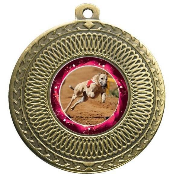 Greyhound Bronze Swirl 50mm Medal