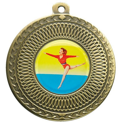 Gymnastics Female Bronze Swirl 50mm Medal