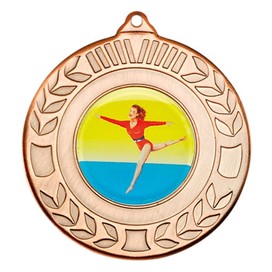 Gymnastics Female Bronze Laurel 50mm Medal