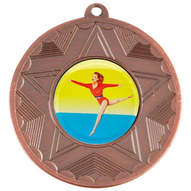 Gymnastics Female Bronze Star 50mm Medal