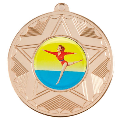 Gymnastics Female Gold Star 50mm Medal