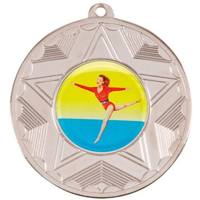 Gymnastics Female Silver Star 50mm Medal
