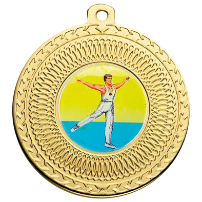 Gymnastics Male Gold Swirl 50mm Medal