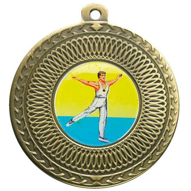 Gymnastics Male Bronze Swirl 50mm Medal