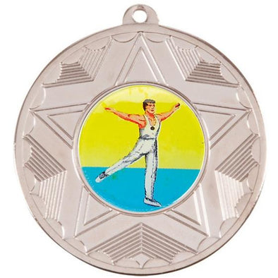 Gymnastics Male Silver Star 50mm Medal