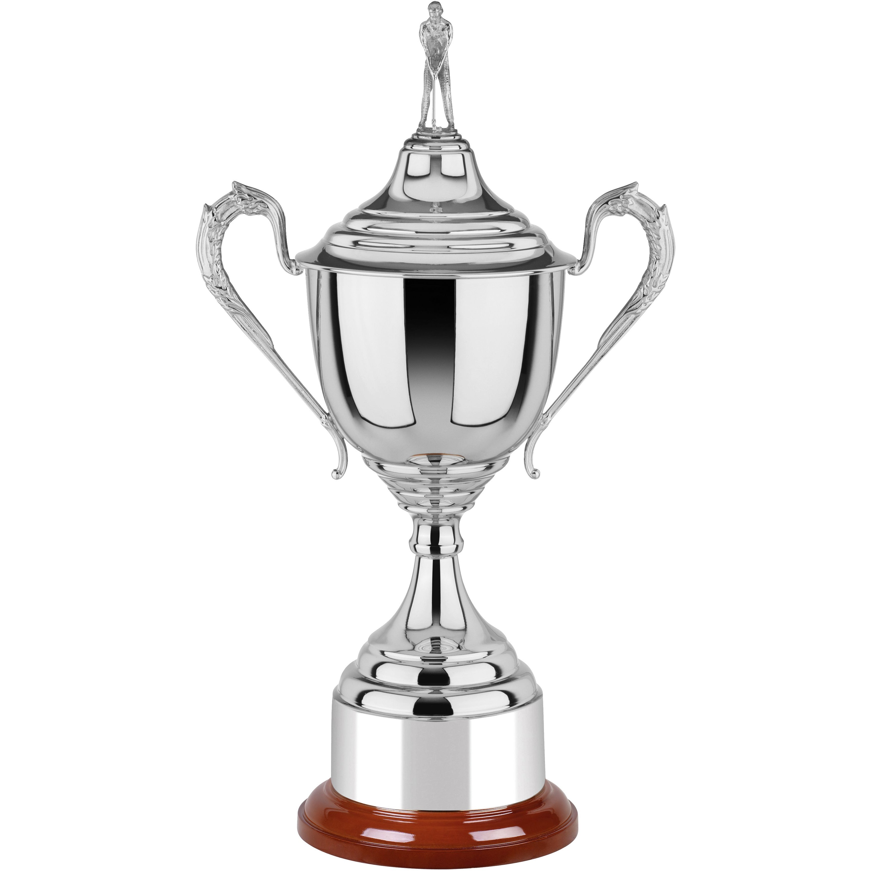 Nickel Plated Golf Cup Trophy with Lid