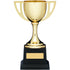 Gold Presentation Metal Trophy Cup on Black Square Base