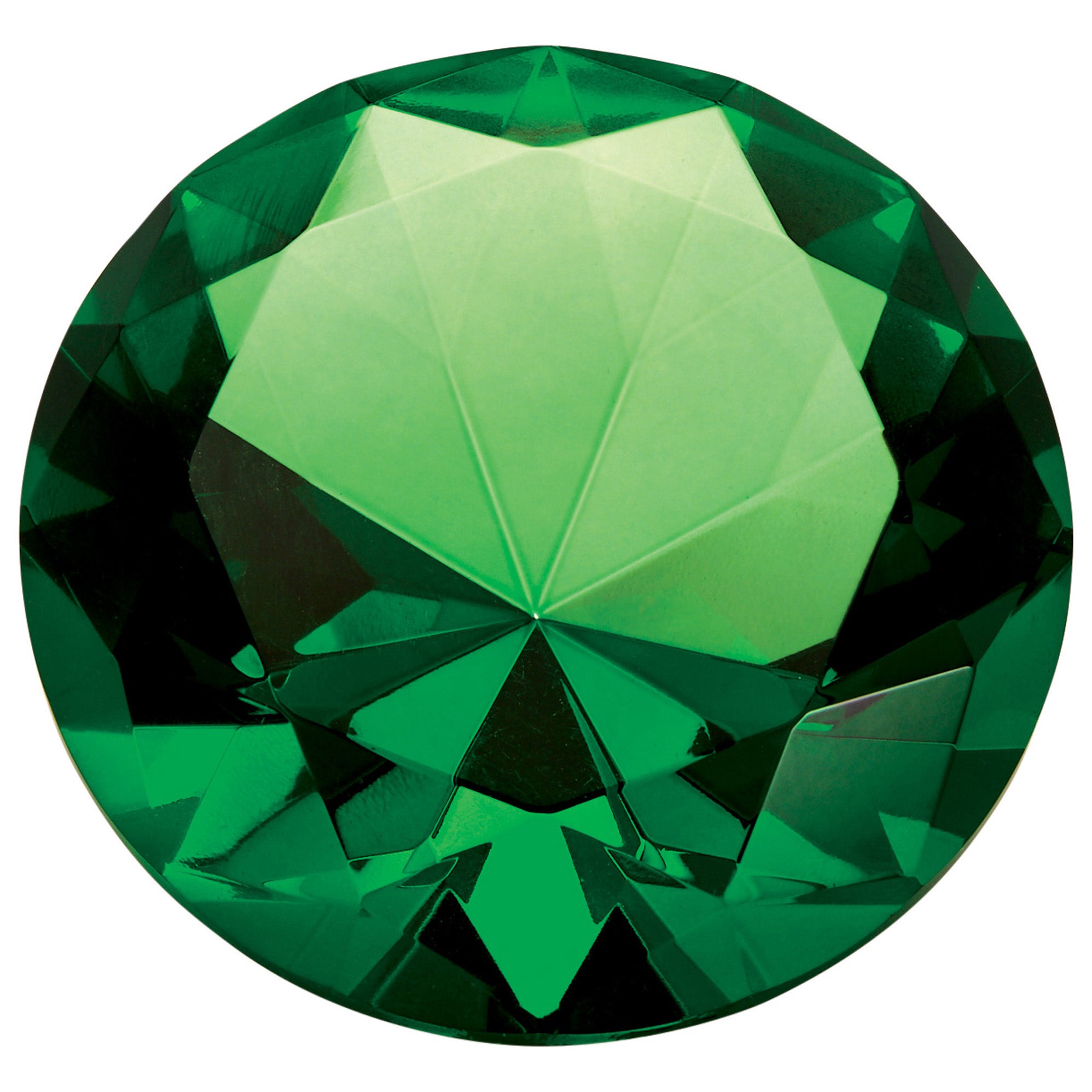 Personalised 80mm Green Diamond Shaped Glass Paperweight