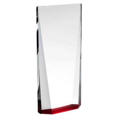 7.25in Clear & Red Crystal Block Award