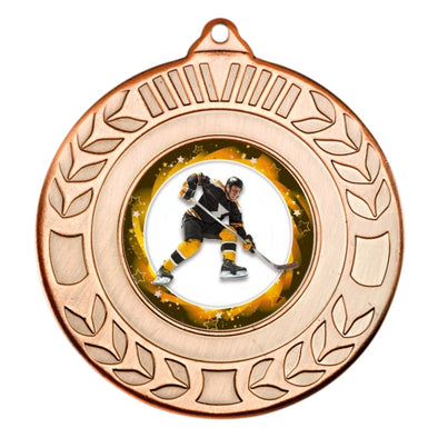 Ice Hockey Bronze Laurel 50mm Medal