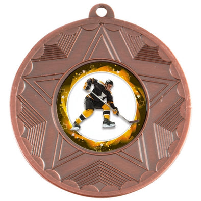 Ice Hockey Bronze Star 50mm Medal
