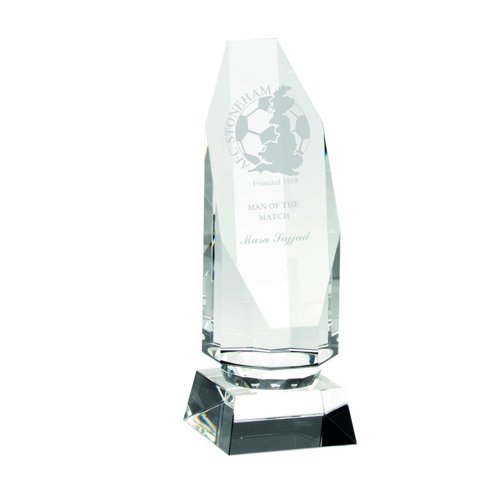 Clear Glass Award - Column On Base