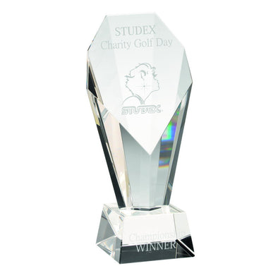 Clear Glass Award - Obelisk On Base - 9.25in
