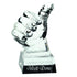 Clear Glass 'Thumbs Up' Award On Base - 5.5in