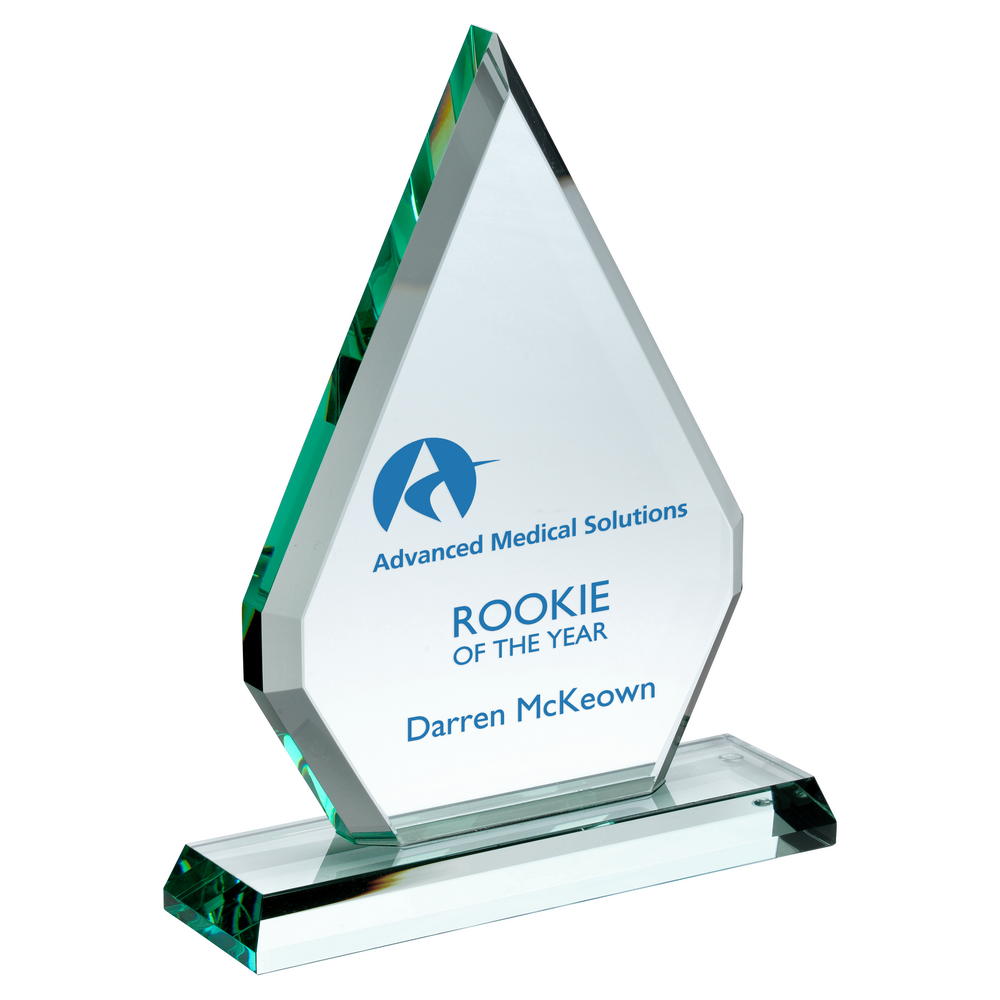 Personalised Corporate Glass Award - Diamond Plaque