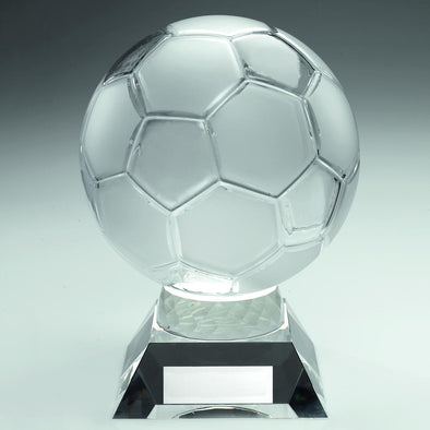 Large Clear Glass Football Trophy - 8.5in