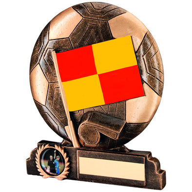 Bronze/Gold/Red/Yellow Resin Linesman Trophy - (1in Centre) 6.5in