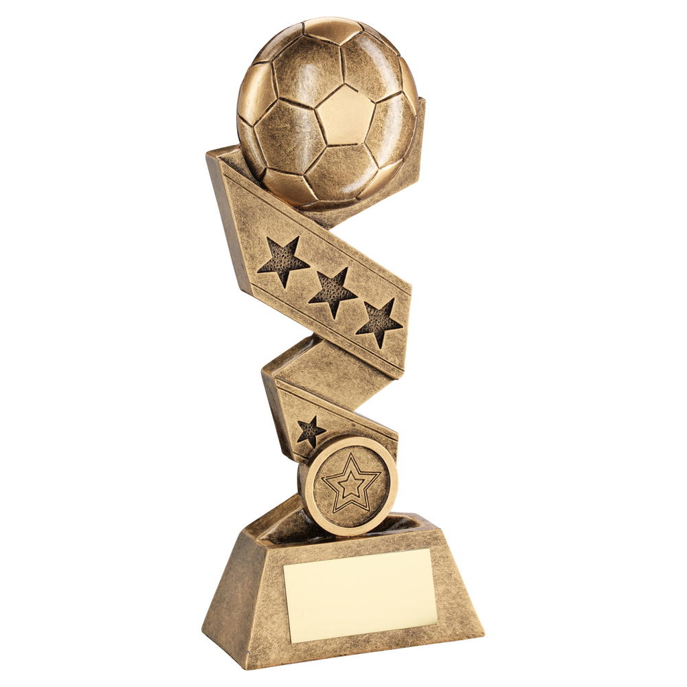 Football on Zig Zag Star Ribbon Trophy