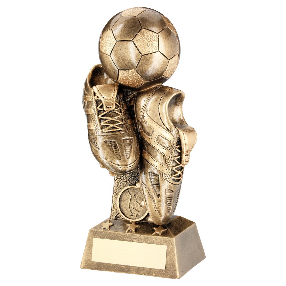 Football And Boots on Column Riser Trophy