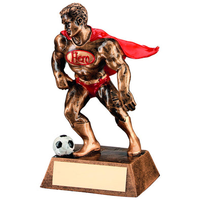 Bronze/Gold/Red Resin Football 'hero' Trophy - 6.25in