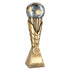 Bronze/Pewter/Gold Football On Leaf Burst Column Trophy (1in Centre) - Managers Player