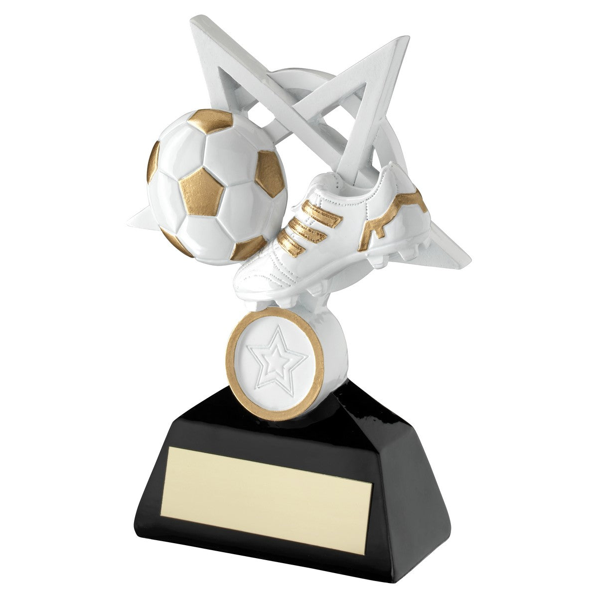 Football And Boot On 5 Point Star Trophy