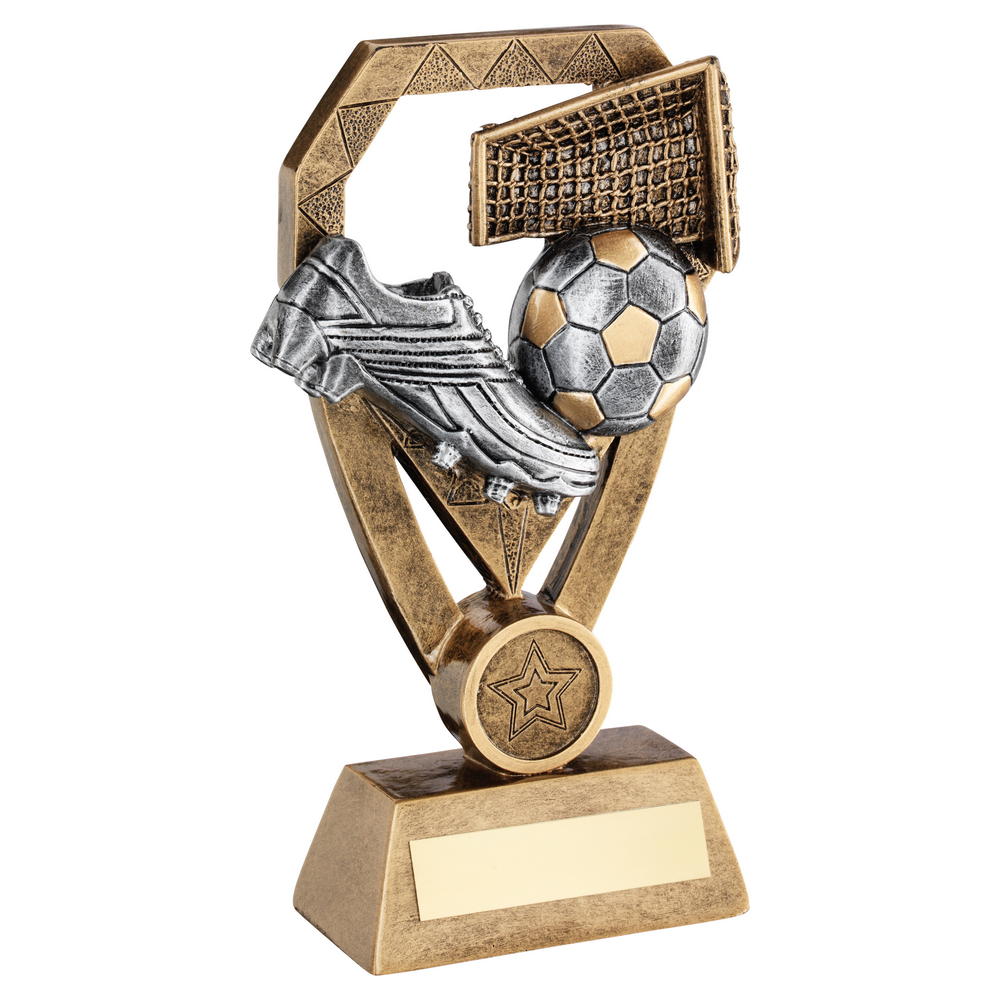 Football with Boot And Net on Diamond Trophy